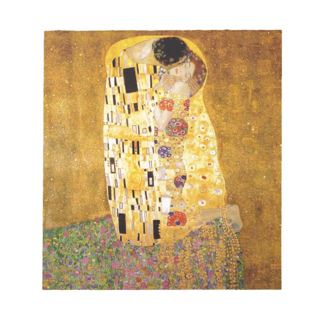 Bloco De Notas Gustav Klimt A Pintura Clássica Beija (Frente)