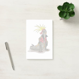 Bloco De Notas Hadrosaurus Dinossaur Vestido Como Um Punk.