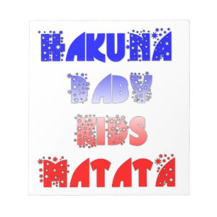 Bloco De Notas Hakuna Matata Baby & Kids: Design de cor francesa