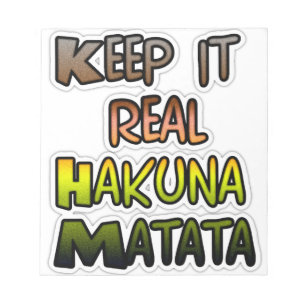 Bloco De Notas Hakuna Matata Mantém Os Presentes Reais
