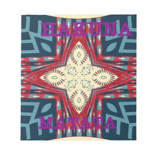 Bloco De Notas Hakuna Matata Text Hope Abstrato (Frente)