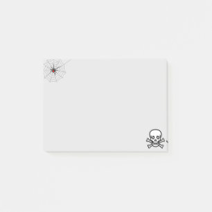 Bloco De Notas Halloween Aranha e Caveira e Ossos
