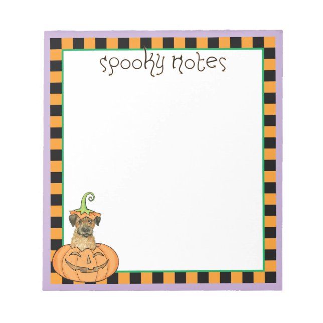 Bloco De Notas Halloween Border Terrier (Frente)