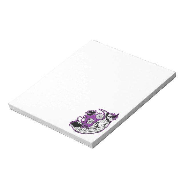 Bloco De Notas Halloween Crescent Moon Witold Skull (Invertido)