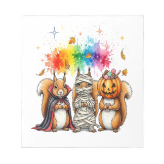 Bloco De Notas Halloween Cute Squirrels Costume
