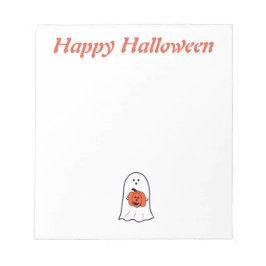 Bloco De Notas Halloween Ghost com Jack-o-Lantern