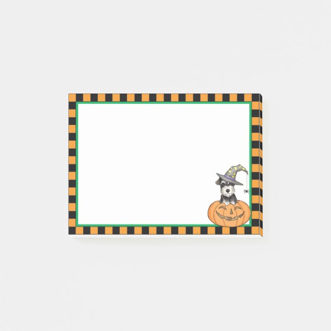 Bloco De Notas Halloween Miniature Schnauzer (Frente)