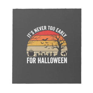 Bloco De Notas Halloween Nunca Muito Cedo Vintage Pôr do Sol