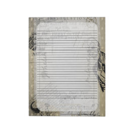 Bloco De Notas Halloween Vintage Ephamera Zombie - Letra Scarbie