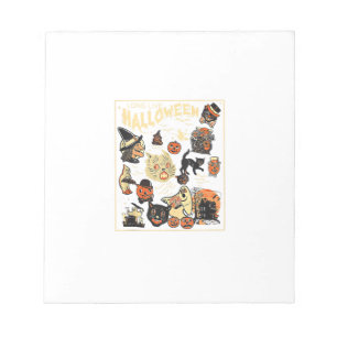 Bloco De Notas Halloween Vintage Gato Preto Longa Vida ao Hallowe
