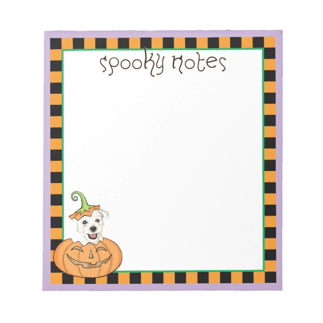 Bloco De Notas Halloween Westie (Frente)