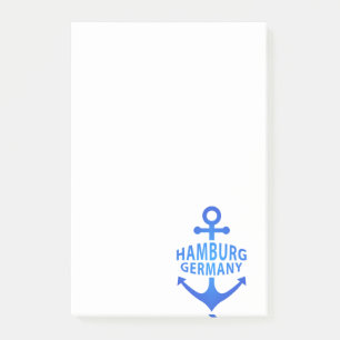 Bloco De Notas Hamburg Germany Blue Anchor Design