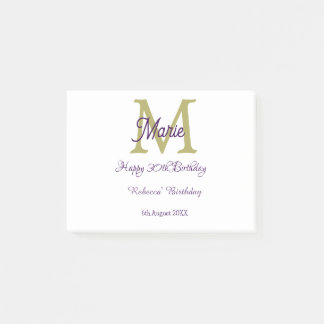 Bloco De Notas Happy 30th Birthday goldenadd name monogram modern
