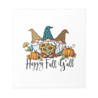 Bloco De Notas Happy Fall Y Leopard Gnome