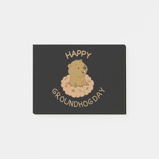 Bloco De Notas Happy Groundhog Day (Frente)