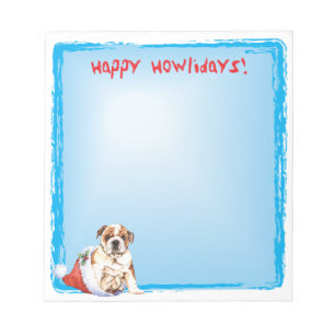Bloco De Notas Happy Howlidays Buldogue