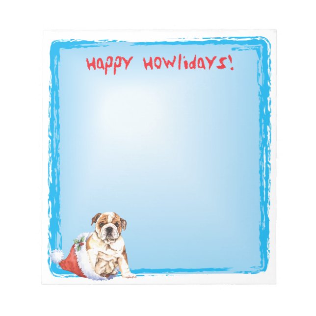 Bloco De Notas Happy Howlidays Buldogue (Frente)
