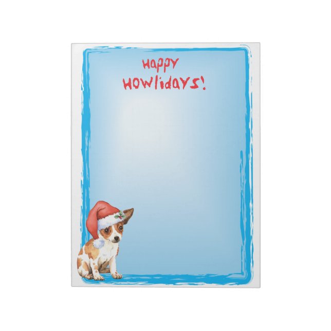 Bloco De Notas Happy Howlidays Chihuahua (Invertido)