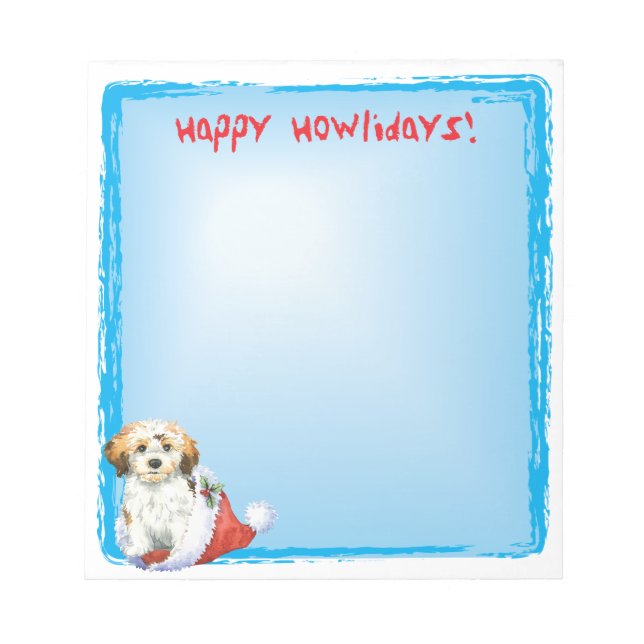 Bloco De Notas Happy Howlidays Havanese (Frente)