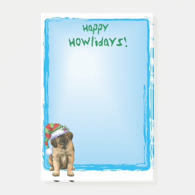 Bloco De Notas Happy Howlidays Leonberger (Frente)
