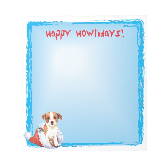 Bloco De Notas Happy Howlidays Parson Russell Terrier (Frente)