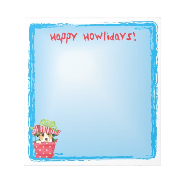 Bloco De Notas Happy Howlidays Pembroke Welsh Corgi (Frente)