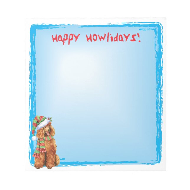 Bloco De Notas Happy Howlidays Poodle (Frente)