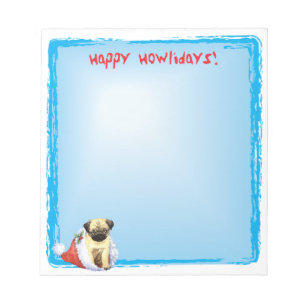 Bloco De Notas Happy Howlidays Pug