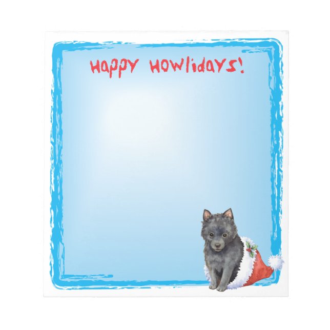 Bloco De Notas Happy Howlidays Schipperke (Frente)