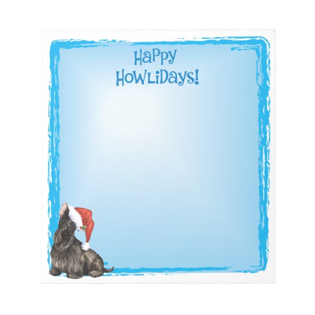Bloco De Notas Happy Howlidays Scottish Terrier (Frente)