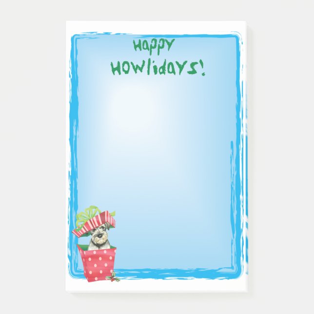 Bloco De Notas Happy Howlidays Standard Schnauzer (Frente)