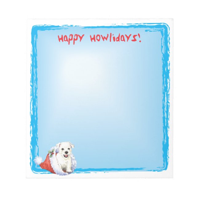 Bloco De Notas Happy Howlidays Westie (Frente)