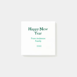 Bloco De Notas Happy new year green add family name year simple 
