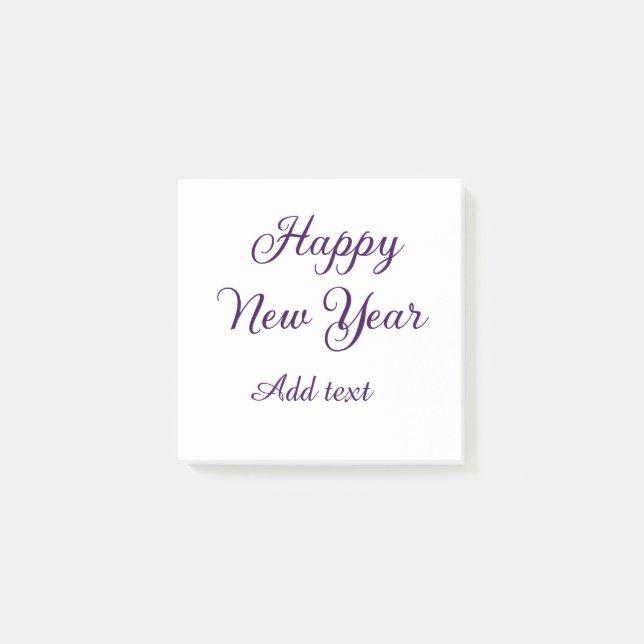 Bloco De Notas Happy new year purple calligraphy simple minimal  (Frente)