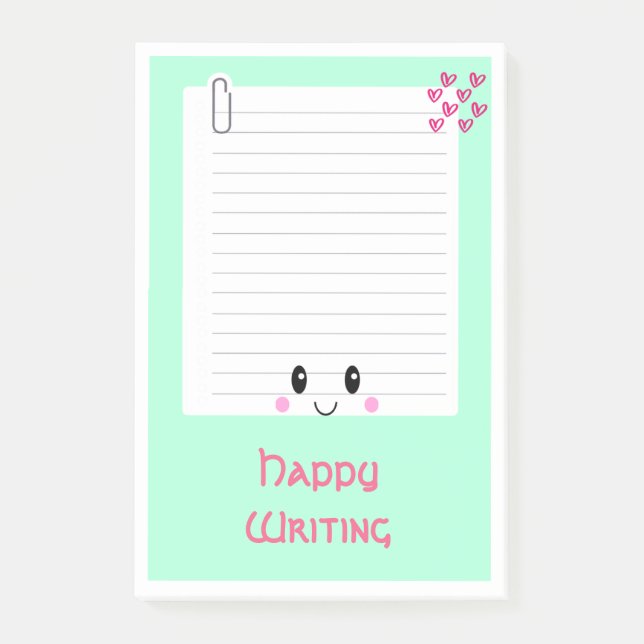 Bloco De Notas Happy Notes Green: Posto Kawaii - Notas (Frente)