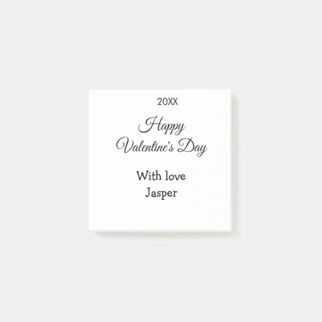Bloco De Notas Happy Valentine's day name love simple year stylis (Frente)
