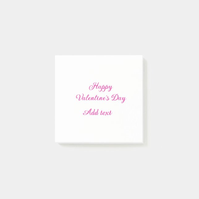 Bloco De Notas Happy Valentine's day pink text name message (Frente)