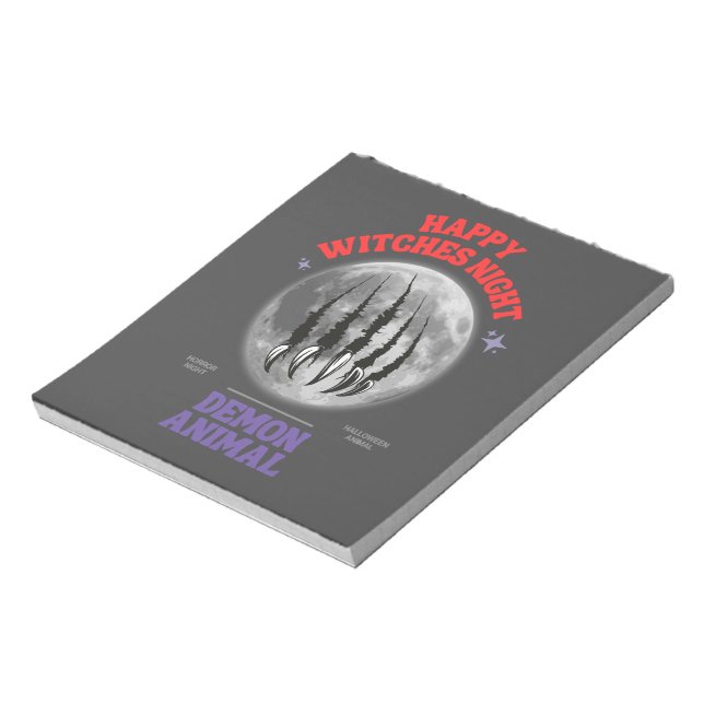 Bloco De Notas happy witches night demon animal (Invertido)