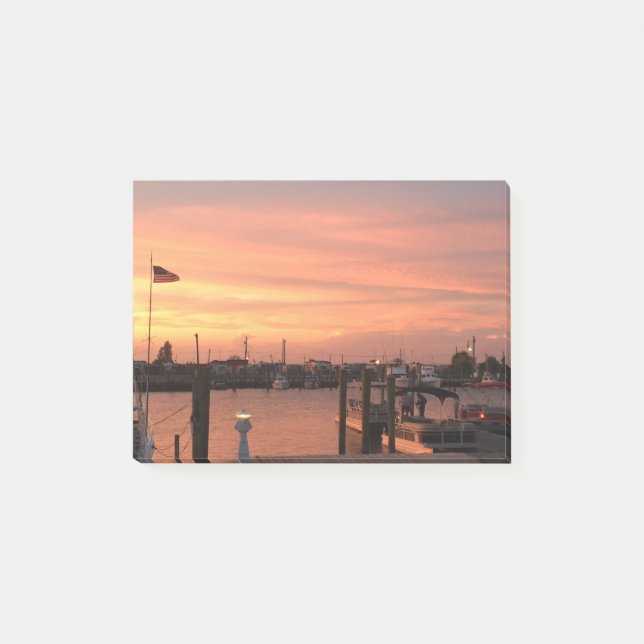 Bloco De Notas Harbor Scene Sunset Photo (Frente)