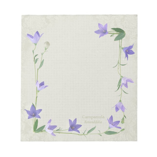 Bloco De Notas Harebell Flor Garland CC0339 Personalizável (Frente)