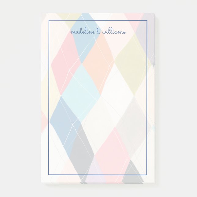 Bloco De Notas Harlequin Hopscotch - Padrão de Argyle (Frente)