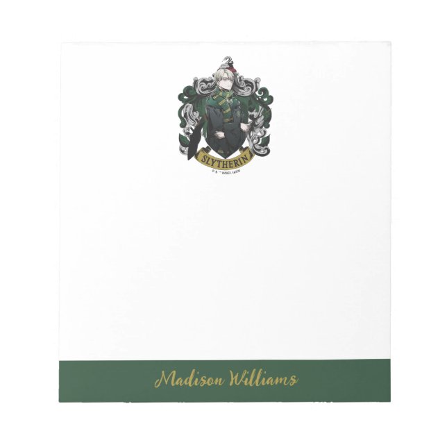 Bloco De Notas HARRY POTTER™ | Anime Draco Malfoy House Crest (Frente)