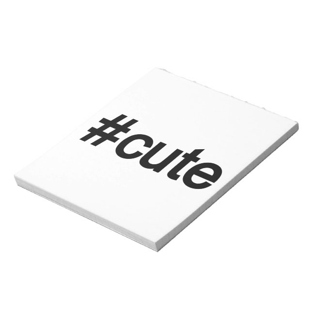 Bloco De Notas Hashtag # Cute (Invertido)