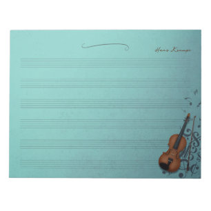 Bloco De Notas Haute Bohème Turquoose Manuscrito De Música Violin