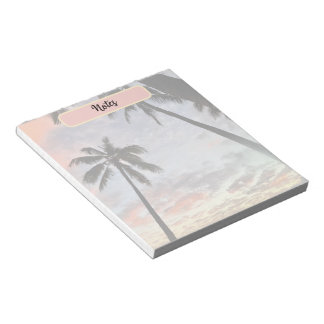 Bloco De Notas Hawaiian Sunset Palm Tree