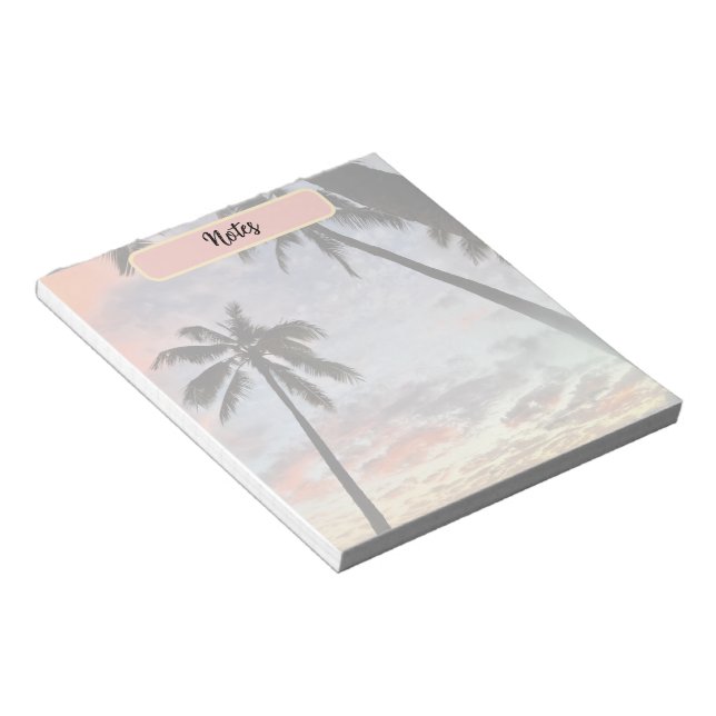 Bloco De Notas Hawaiian Sunset Palm Tree (Inclinado)