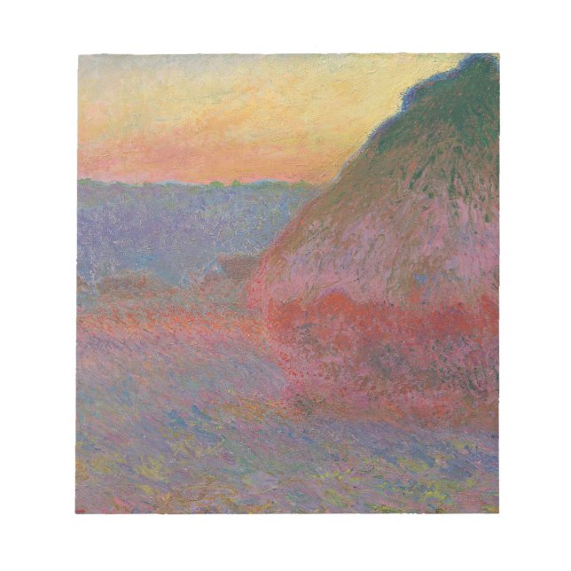Bloco De Notas Haystacks (por Claude Monet) (Frente)