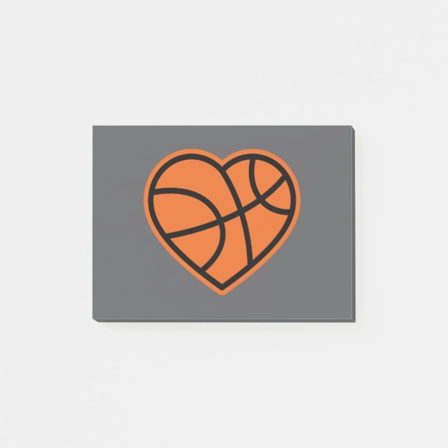 Bloco De Notas Heart Basketball Love Sport Design (Frente)