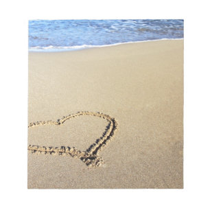 Bloco De Notas Heart Hearts Beach Sand Tropical Paradise Destinag
