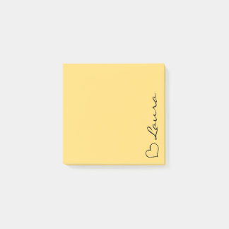 Bloco De Notas Heart Your Name Script Custom Gift Sticky Notes